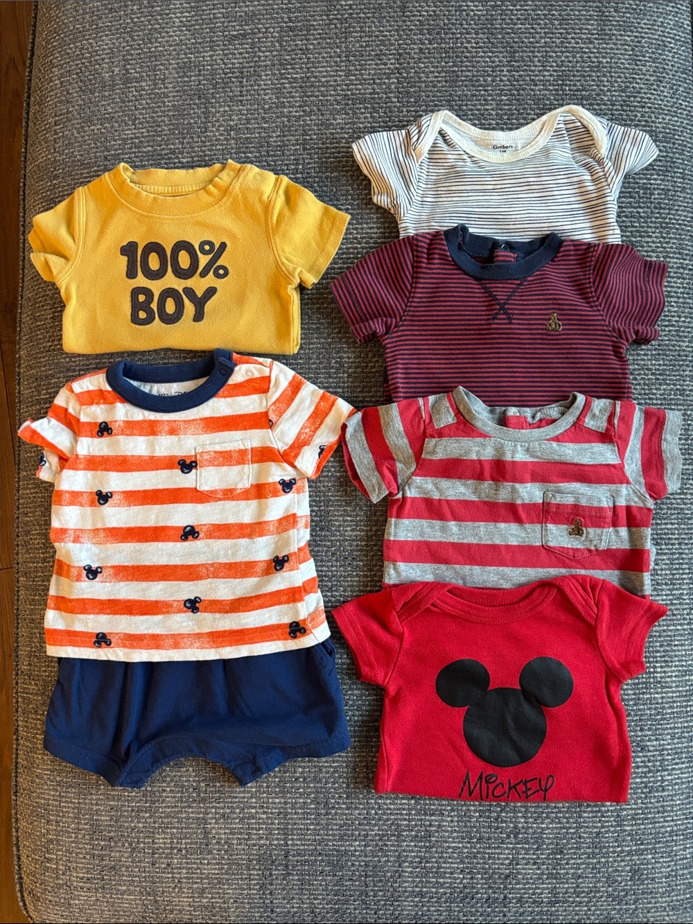 Gap Disney Gymboree Gerber Baby Boy 6-Pc Cotton Onesie Bodysuit Bundle | Sz 3-6